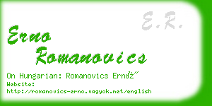 erno romanovics business card